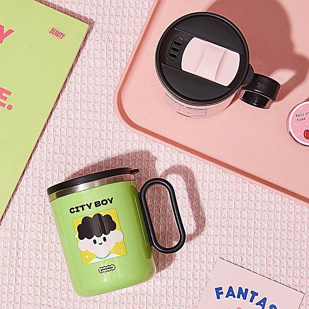 1000 ml Cartoon Print Student Coffee Mug