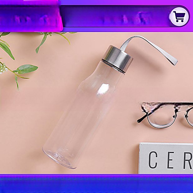 600 ml Clear Portable Sport Water Bottle