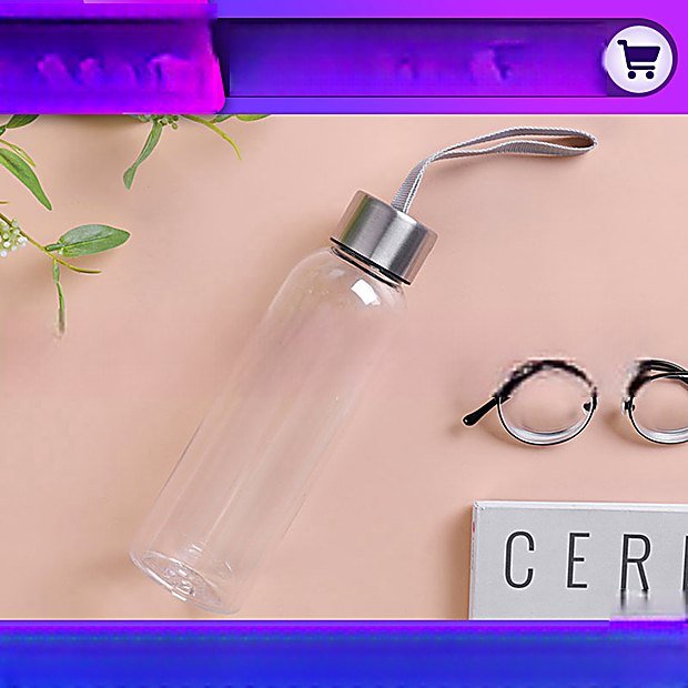600 ml Clear Portable Sport Water Bottle