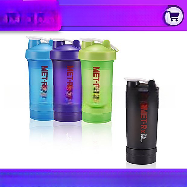 500 ml 3 Compartment Leakproof Protein Shaker Bottle