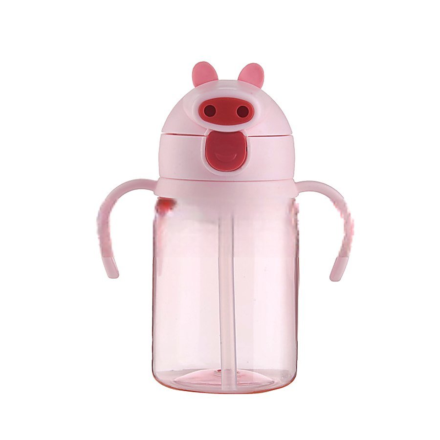 500 ml Straw Lid Cartoon Print Kids Water Bottle