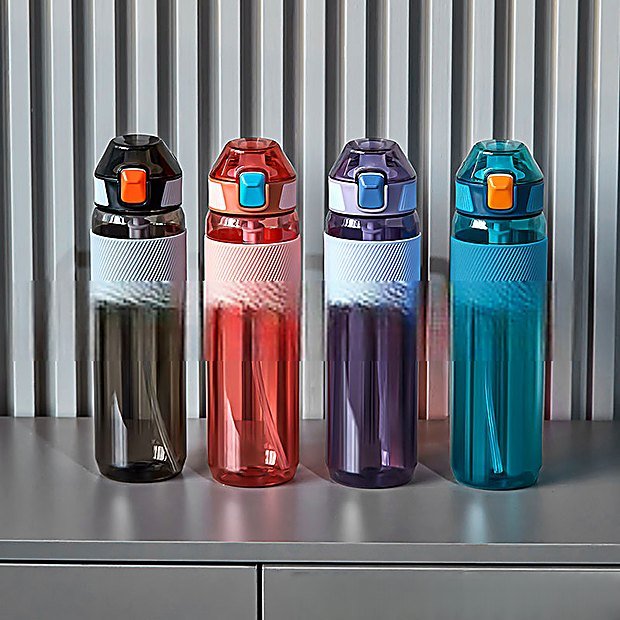 800 ml Straw Lid Flip Top Protein Shaker Bottle