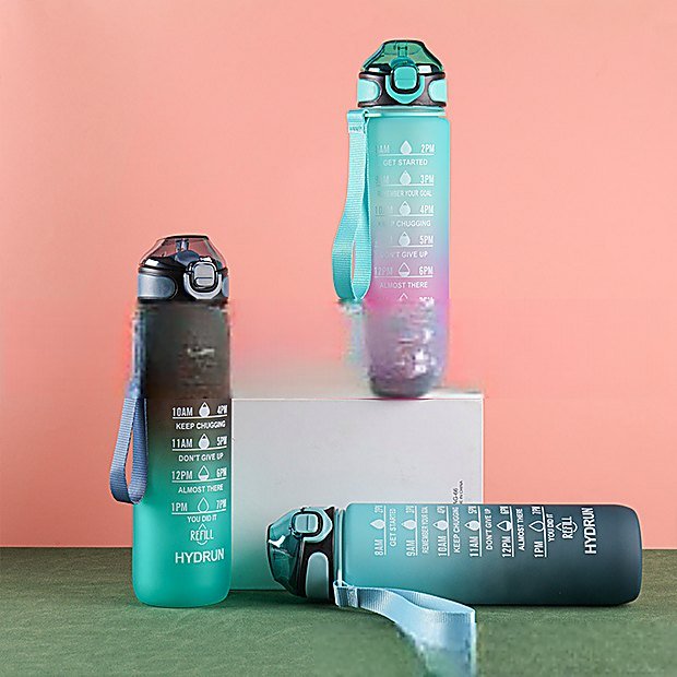 1000 ml Straw Lid Flip Top Sport Water Bottle