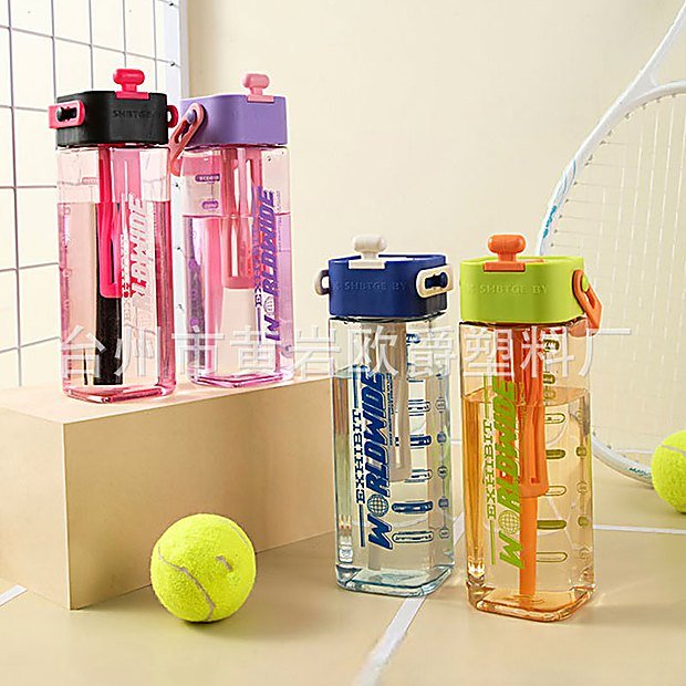 830 ml Straw Lid Carry Handle Sport Water Bottle