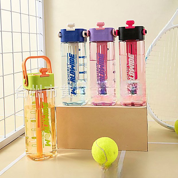 830 ml Straw Lid Carry Handle Sport Water Bottle