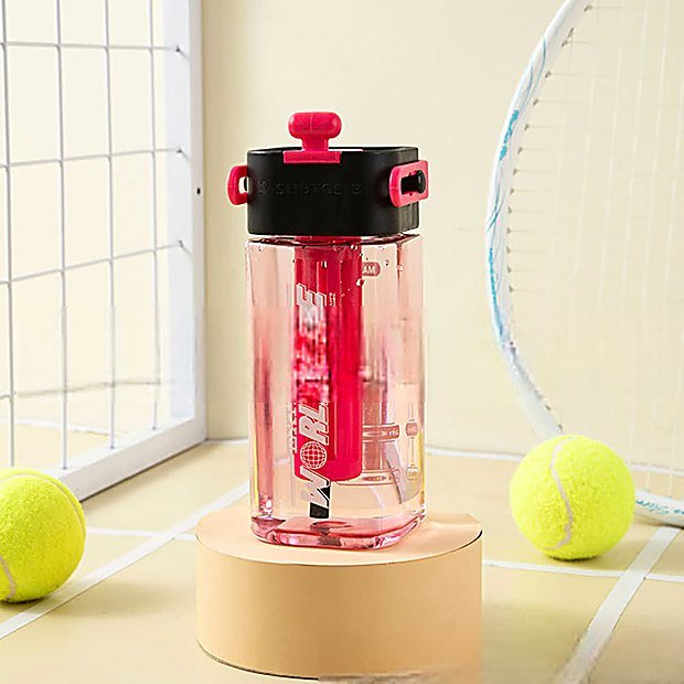 640 ml Straw Lid Carry Handle Sport Water Bottle
