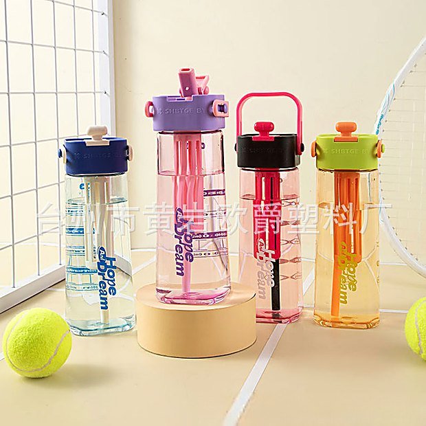810 ml Straw Lid Carry Handle Sport Water Bottle