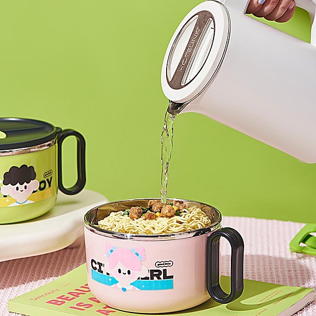 1000 ml Student Large Capacity Stainless Steel Bowl