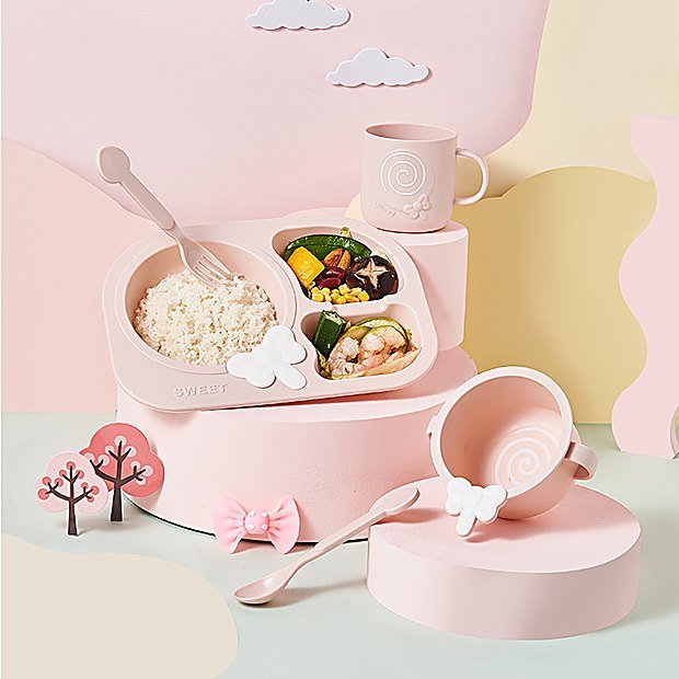 Cartoon Print Kids Divided Plate