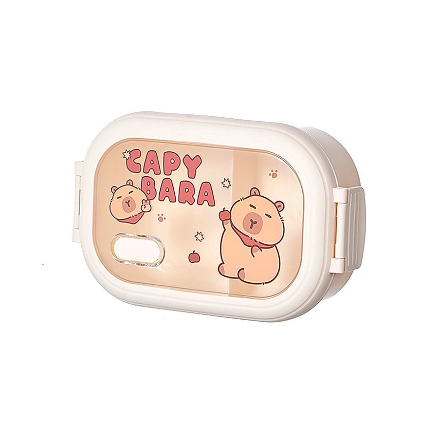 Divided Cartoon Print Bento Lunch Box