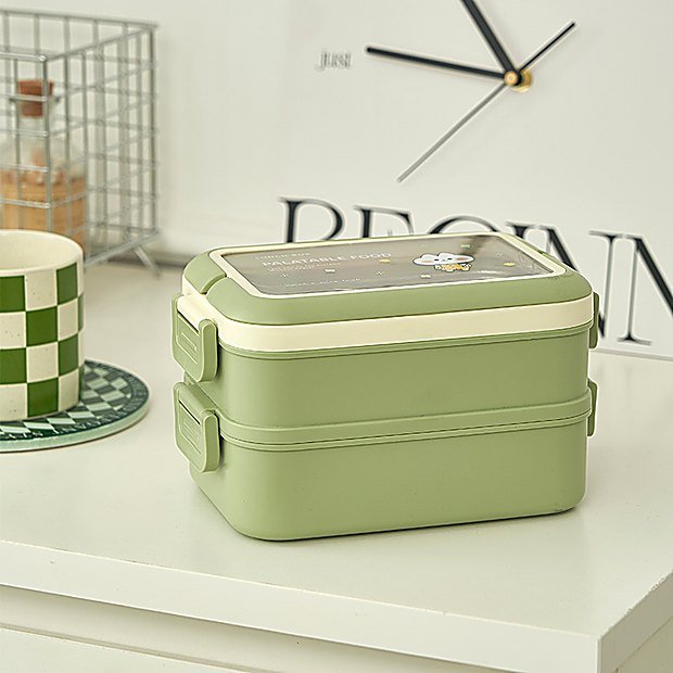 Carry Handle Double Wall Bento Lunch Box