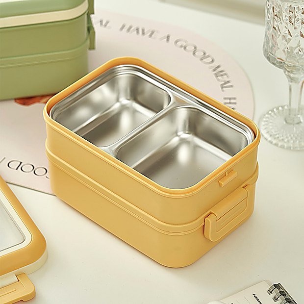 Carry Handle Double Wall Bento Lunch Box