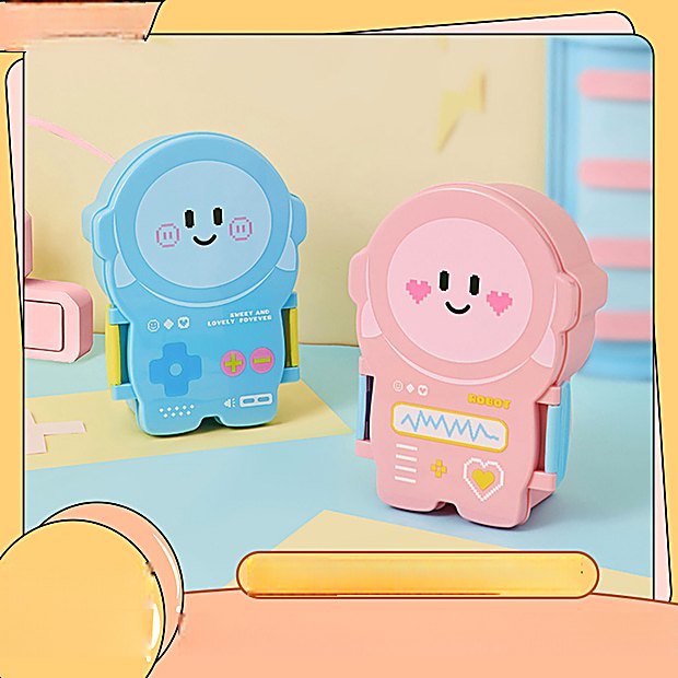 Divided Cartoon Print Bento Lunch Box