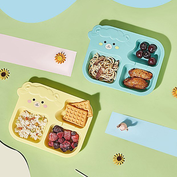 Cartoon Print Kids Divided Plate