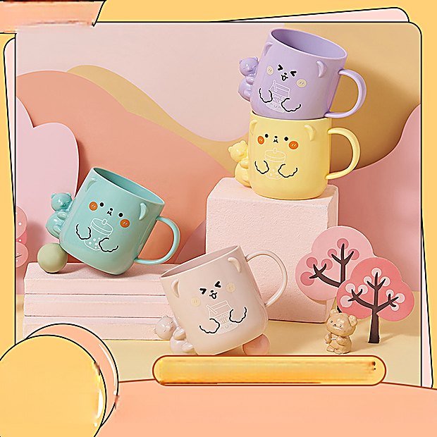 400 ml Cartoon Print Kids Bathroom Cup