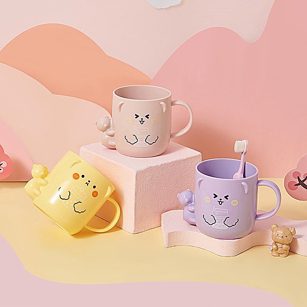 400 ml Cartoon Print Kids Bathroom Cup