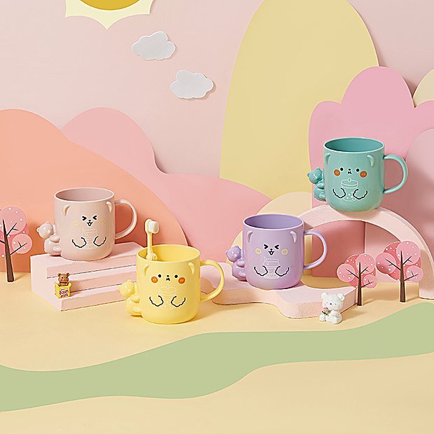 400 ml Cartoon Print Kids Bathroom Cup