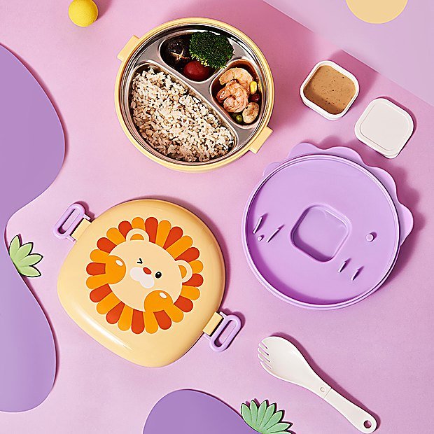 1000 ml Divided Cartoon Print Bento Lunch Box