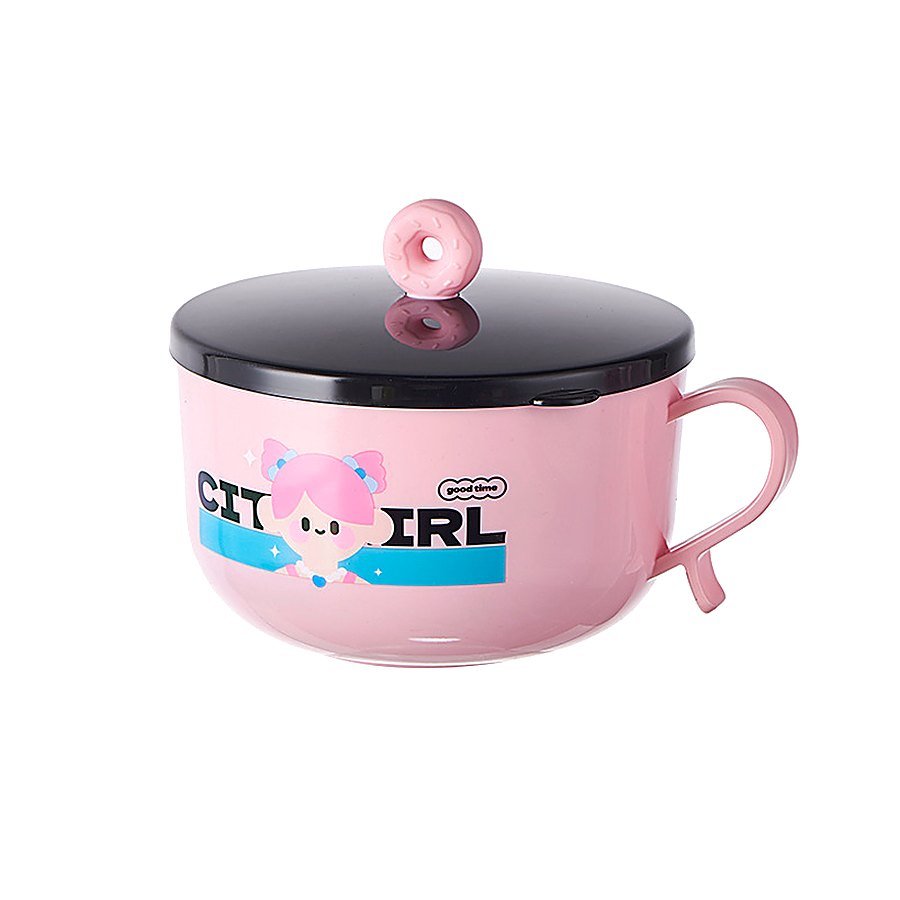 Cartoon Print Student Stainless Steel Bowl