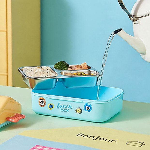 Carry Handle Divided Bento Lunch Box