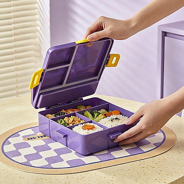 Carry Handle Divided Bento Lunch Box